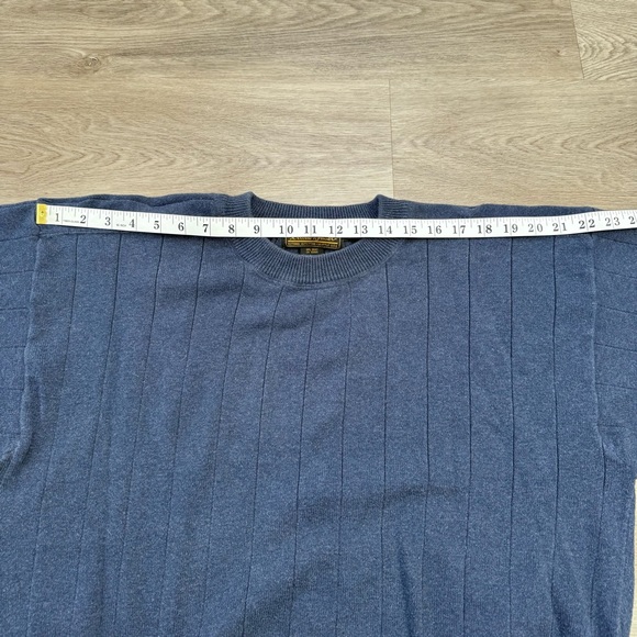 Men's Vintage Eddie Bauer Sweater Navy Blue Knit M Preppy Fisherman Greek City - Picture 5 of 7